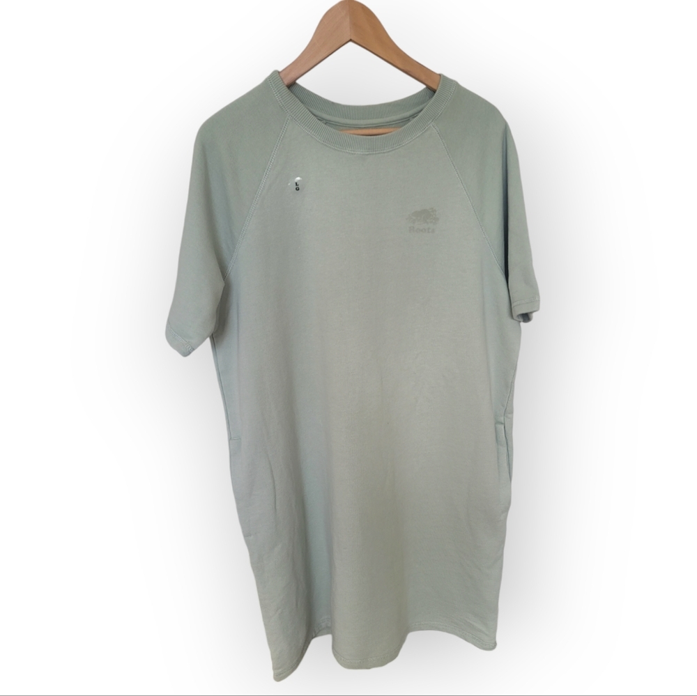Roots Cooper shortsleeve sweat dress with pockets, Size L.